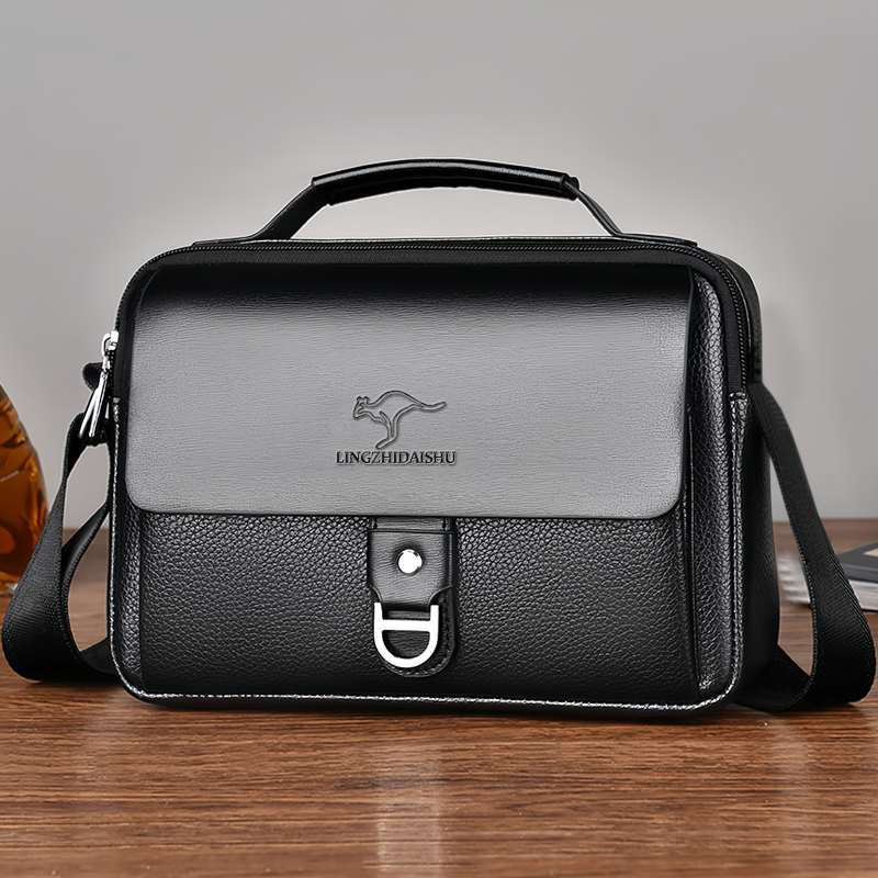 Leatherwork Wallet - حقيبة أعمال متينة مقاومة للتآكل بلونين،