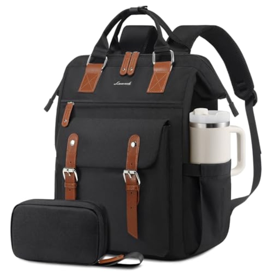 Leatherwork Bag - حقيبة ظهر للكمبيوتر المحمول للنساء، حقيبة