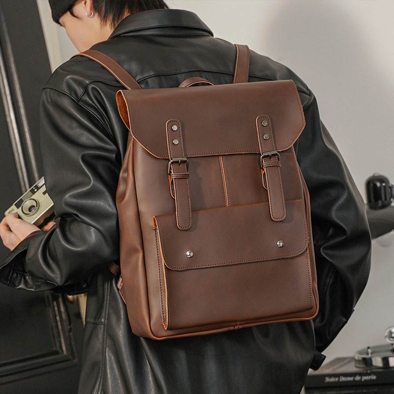 GOYN خمر الرجال حقيبة جلدية ال - مراجعة Leather Work Rucksack وسعره