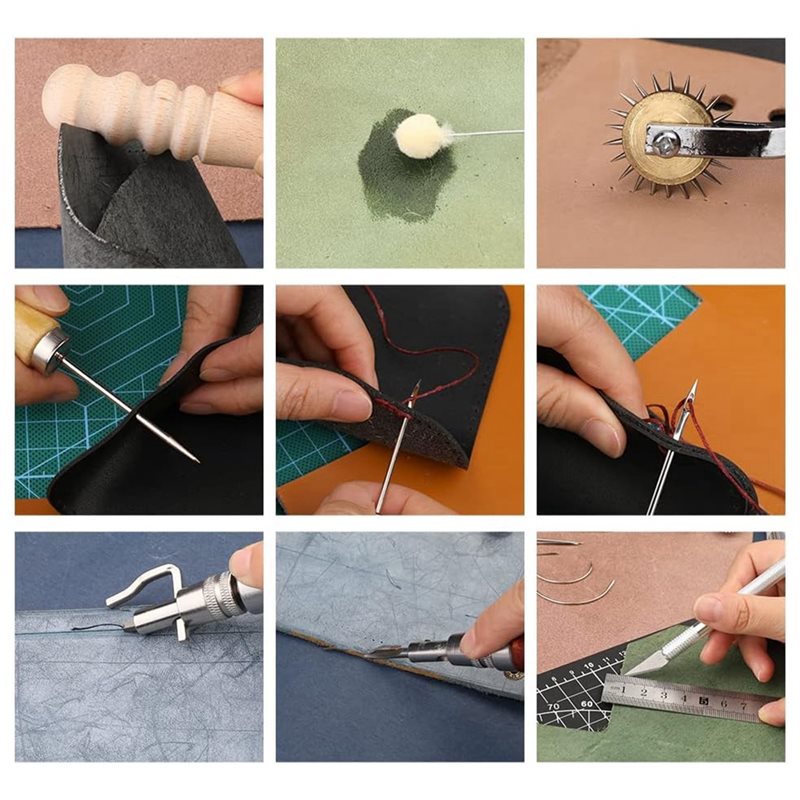 مجموعة أدوات العمل بالجلد AB08 - مراجعة Leatherwork Beginner Tools وسعره