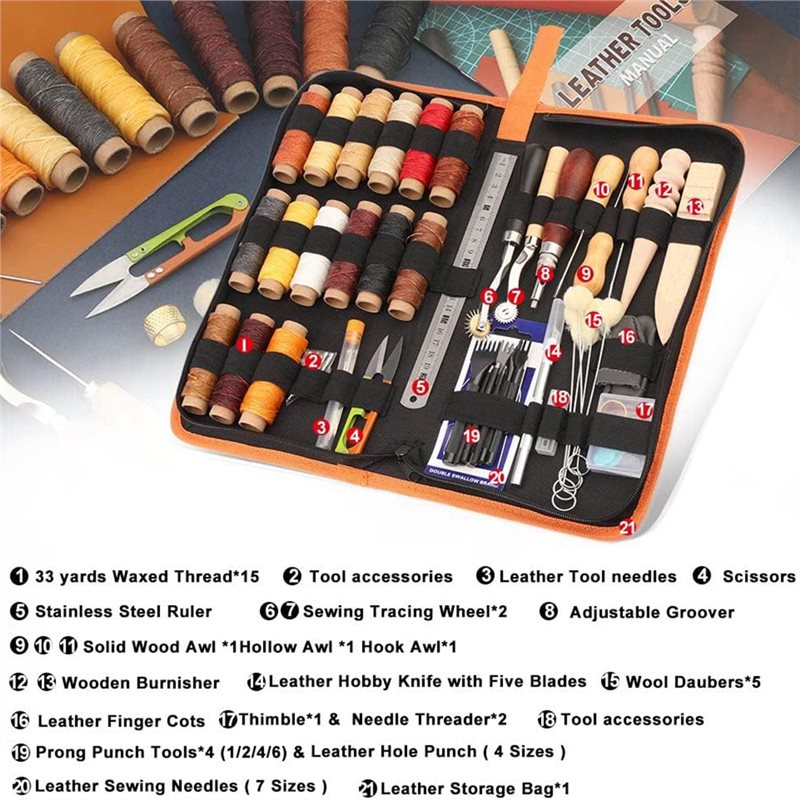 مجموعة أدوات العمل بالجلد AB08 - مراجعة Leatherwork Beginner Tools وسعره