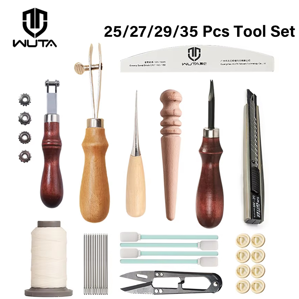 WUTA المهنية أدوات حرفية جلدية - مراجعة Leatherwork Beginner Tools وسعره