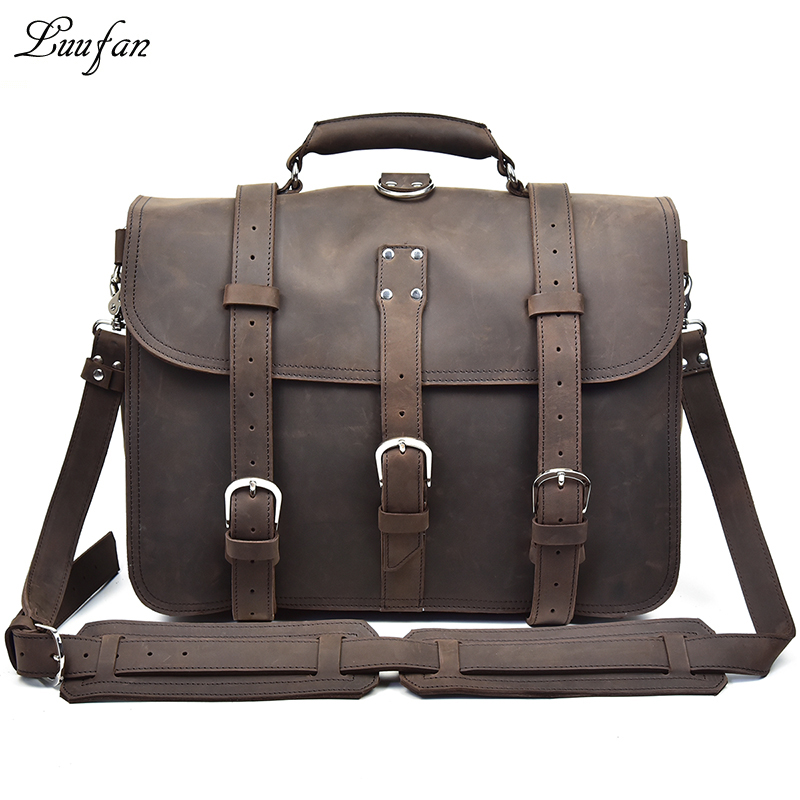 الرجال سميكة مجنون الحصان الجل - مراجعة Leather Work Rucksack وسعره