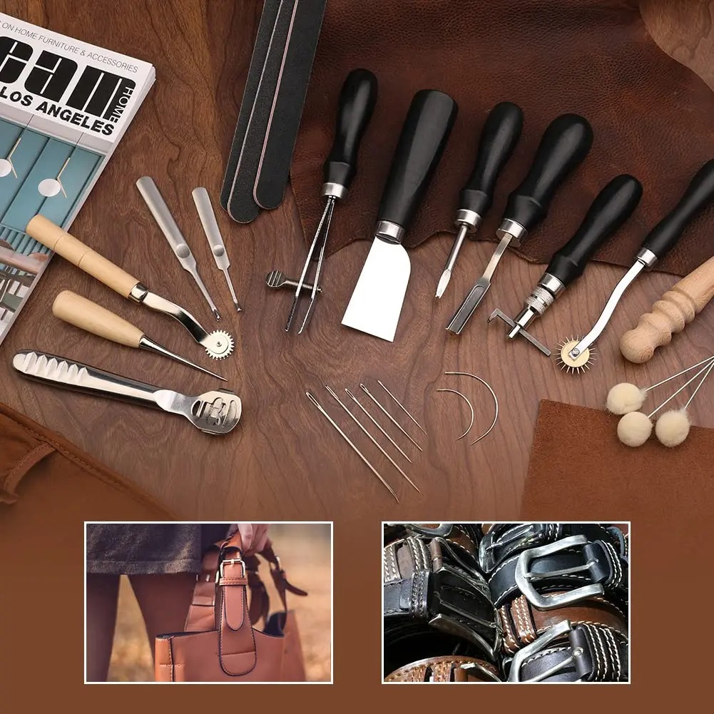 Fenrry 37 قطعة من أدوات العمل  - مراجعة Leatherwork Beginner Tools وسعره